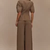 Opal Puff Sleeve Suiting Top – Cacao Brown Opal Puff Sleeve Suiting Top – Cacao Brown