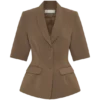 Opal Puff Sleeve Suiting Top – Cacao Brown Opal Puff Sleeve Suiting Top – Cacao Brown