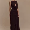 Oria Chiffon Maxi Dress – Cacao Brown Oria Chiffon Maxi Dress – Cacao Brown
