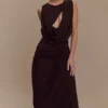 Oria Chiffon Maxi Dress – Cacao Brown Oria Chiffon Maxi Dress – Cacao Brown