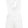 Oria Chiffon Mini Dress – White