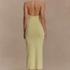 Ovina Halter Neck Knit Midi Dress – Lemon Ovina Halter Neck Knit Midi Dress – Lemon