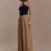 Owen Draped Wide Leg Pants – Mocha
