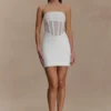 Palmer Mesh Corset Mini Dress – Ivory