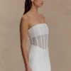 Palmer Mesh Corset Mini Dress – Ivory