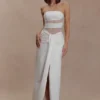 Paulina Cut Out Strapless Maxi Dress – White