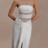 Paulina Cut Out Strapless Maxi Dress – White