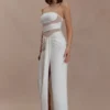 Paulina Cut Out Strapless Maxi Dress – White