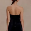Paulina Velvet Strapless Mini Dress – Black