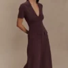 Pearson Short Sleeve Knit Midi Dress – Chocolate Pearson Short Sleeve Knit Midi Dress – Chocolate