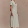 Pearson Short Sleeve Knit Midi Dress – Ivory Pearson Short Sleeve Knit Midi Dress – Ivory