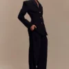 Penelope Pleated High Waisted Pants – Black