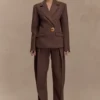 Max Cinched Waist Blazer – Chocolate Max Cinched Waist Blazer – Chocolate