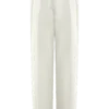 Penelope Pleated High Waisted Pants – Ivory