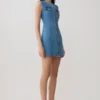 Penn Button Front Denim Mini Dress – Summer Blue