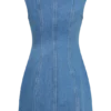 Penn Button Front Denim Mini Dress – Summer Blue