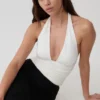 Peregrine Modal Gathered Halter Top – White Peregrine Modal Gathered Halter Top – White