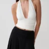 Peregrine Modal Gathered Halter Top – White Peregrine Modal Gathered Halter Top – White