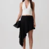 Talise Modal Hankie Midi Skirt – Black