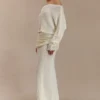 Petra Ruched Knit Maxi Skirt – Ivory Petra Ruched Knit Maxi Skirt – Ivory