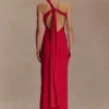 Philippa Knotted Crepe Maxi Dress – Ruby Philippa Knotted Crepe Maxi Dress – Ruby