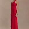 Philippa Knotted Crepe Maxi Dress – Ruby Philippa Knotted Crepe Maxi Dress – Ruby