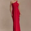 Philippa Knotted Crepe Maxi Dress – Ruby Philippa Knotted Crepe Maxi Dress – Ruby