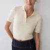 Philly Knit Button Up Top – Ivory