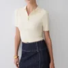 Philly Knit Button Up Top – Ivory