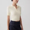 Philly Knit Button Up Top – Ivory