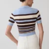 Philly Stripe Knit Button Up Top – Chocolate/Blue Philly Stripe Knit Button Up Top – Chocolate/Blue