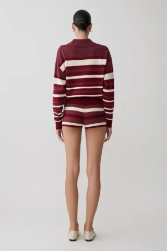 Philly Stripe Knit Short – Burgundy/Cream Philly Stripe Knit Short – Burgundy/Cream