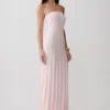 Pia Ribbed Strapless Maxi Dress – Baby Pink Pia Ribbed Strapless Maxi Dress – Baby Pink