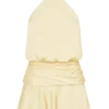 Poppy Satin Halter Mini Dress – Lemon