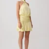 Poppy Satin Halter Mini Dress – Lemon