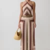Rachel Chiffon Straight Leg Pants – Multi Stripe