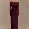 Rafaella Slinky And Mesh Maxi Dress – Mahogany Rafaella Slinky And Mesh Maxi Dress – Mahogany