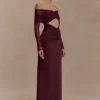 Rafaella Slinky And Mesh Maxi Dress – Mahogany Rafaella Slinky And Mesh Maxi Dress – Mahogany