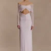 Rafaella Slinky And Mesh Maxi Dress – Pale Pink