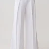Raya Mid Rise Wide Leg Linen Pant – White Raya Mid Rise Wide Leg Linen Pant – White