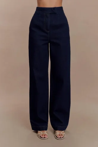 Rayne Wide Leg Denim Jeans – Indigo Blue Rayne Wide Leg Denim Jeans – Indigo Blue
