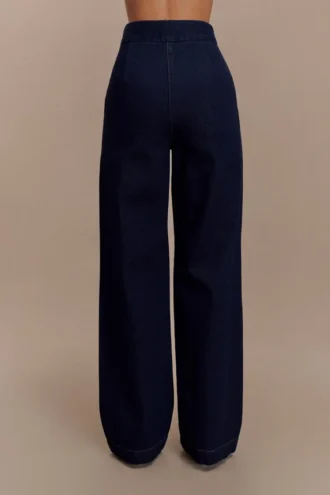 Rayne Wide Leg Denim Jeans – Indigo Blue Rayne Wide Leg Denim Jeans – Indigo Blue