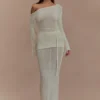 Reagan Off Shoulder Knit Top – White Reagan Off Shoulder Knit Top – White