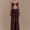 Reama Wrap Over Knit Maxi Dress – Chocolate Reama Wrap Over Knit Maxi Dress – Chocolate