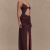 Reama Wrap Over Knit Maxi Dress – Chocolate Reama Wrap Over Knit Maxi Dress – Chocolate