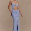 Reama Wrap Over Knit Maxi Dress – Cornflower Blue Reama Wrap Over Knit Maxi Dress – Cornflower Blue
