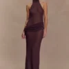 Reece Halter Knit Maxi Dress – Chocolate Reece Halter Knit Maxi Dress – Chocolate