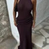 Reece Halter Knit Maxi Dress – Chocolate Reece Halter Knit Maxi Dress – Chocolate