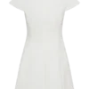 Remi Suiting Mini Dress With Floral Hardware – White Remi Suiting Mini Dress With Floral Hardware – White