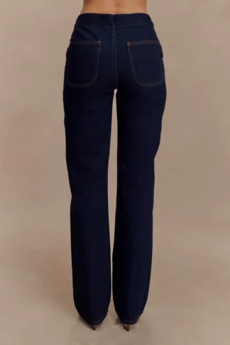 Remington V Front Straight Leg Jeans – Indigo Blue